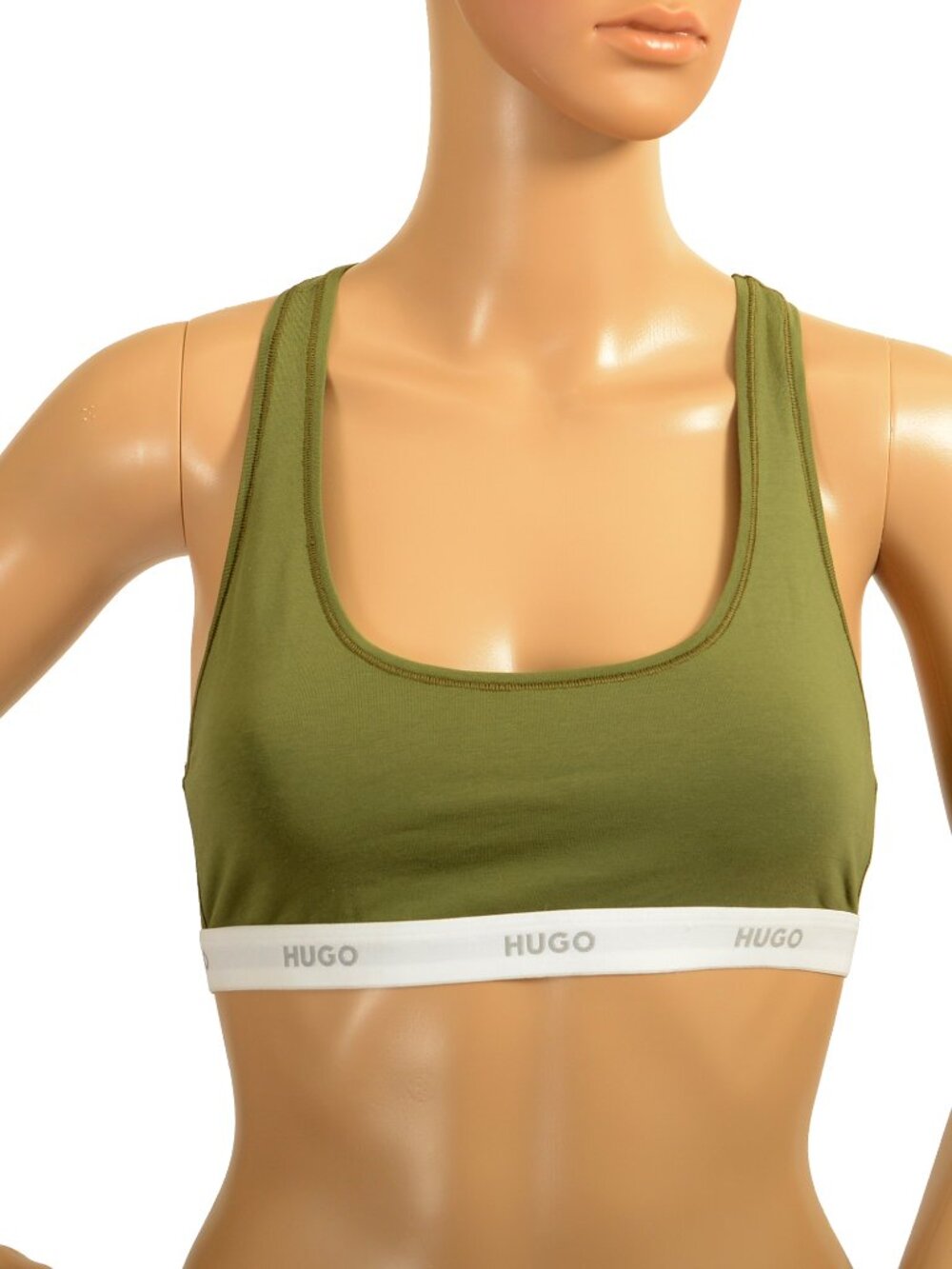 Hugo Boss Women's "HUGO ID Bralette" Green Logo Bralette Bra US S IT 40